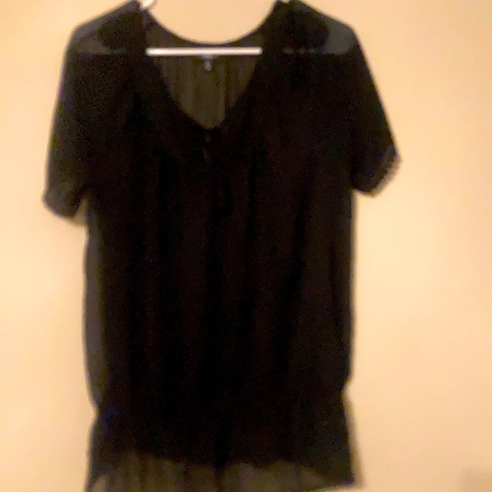 Size large black sheer top